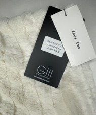 Black Rivet Cape Faux Fur Cream Beautiful Very Soft Size L/XL Lined NWT MSRP 79