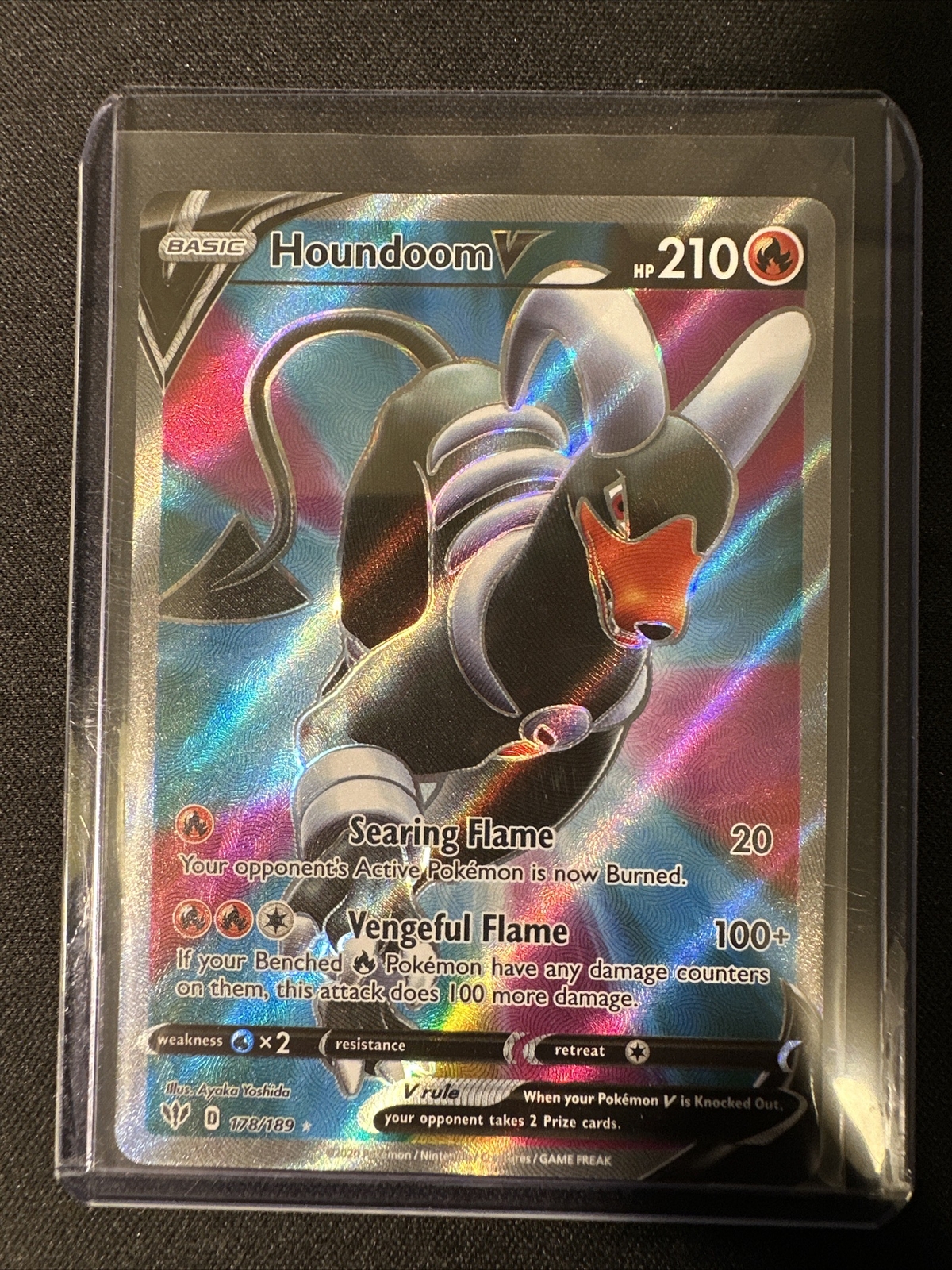 Houndoom V 178/189 Darkness Ablaze - NM Full Art Ultra Rare Pokemon Card