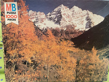 MB Puzzle 1000 pcs Natures Maroon Bells Elk Range Colorado Sealed 1979 Free Ship