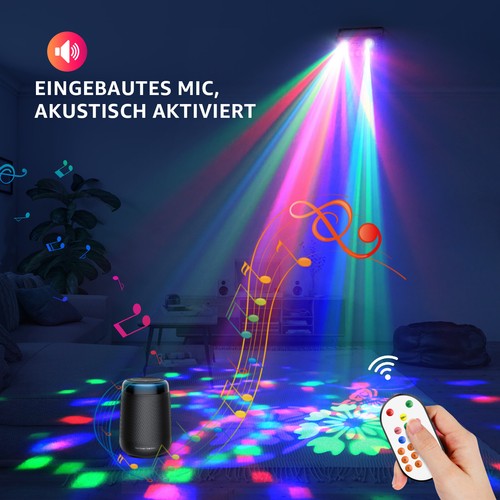 5IN1 LED Laser Projektor RGB Discokugel DMX Bühnenbeleuchtung Mit Fernbedienung - Bild 4 von 8