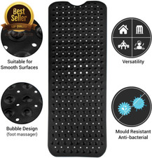 Bath Mat Non Slip Anti-Bacterial Bathtub Shower Safety Matt Colours 100 X 40 Cm