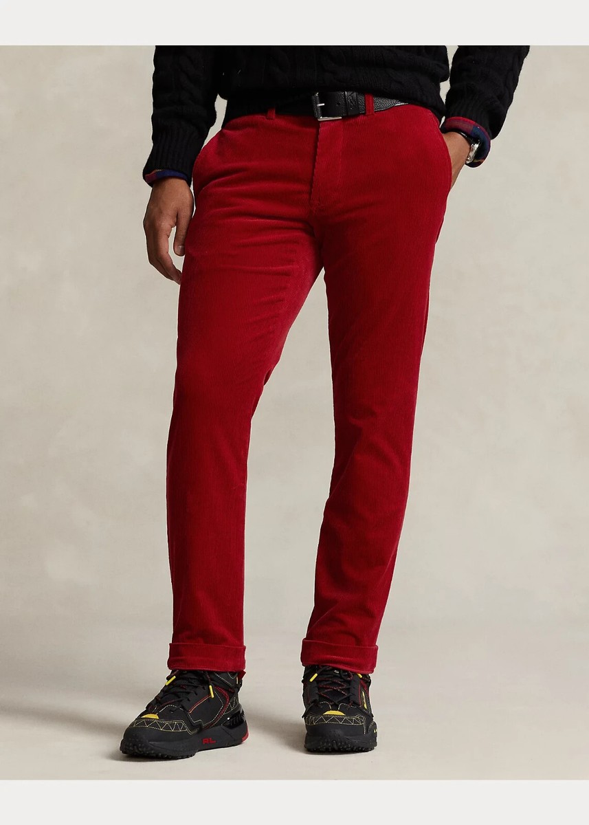 Polo Ralph Lauren Stretch Slim Fit Corduroy Trousers, Red, W40 L32 - Retail  £229 | eBay