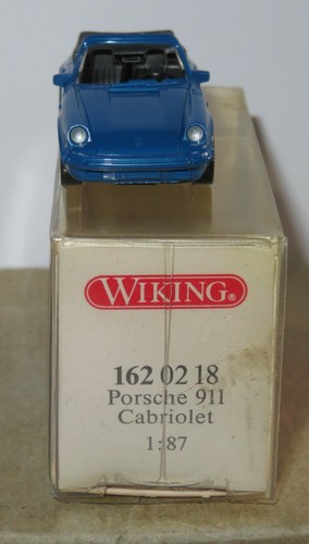 Micro Wiking Ho 1/87 Porsche 911 Cabriolet Blue Metal in Box #1620218 - Picture 2 of 7