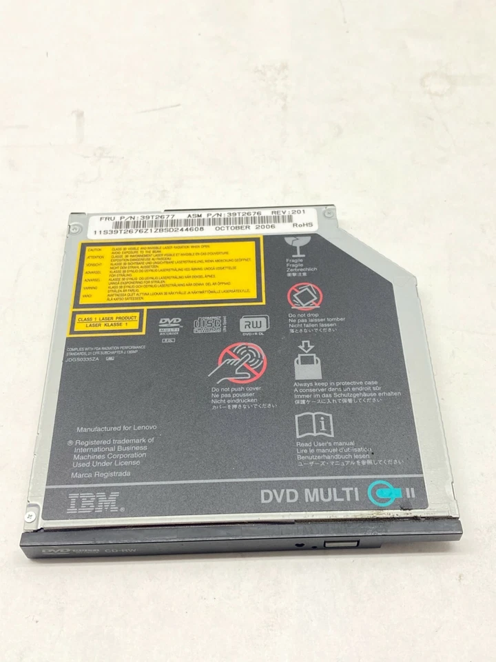 IBM Lenovo ThinkPad 8x Ultrabay Slim Super Multi-Burner DVD-RW Drive 39T2677 - Image 3 of 4