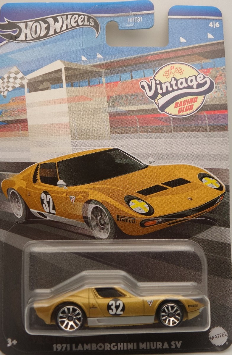 Hot Wheels 1971 Lamborghini Miura SV Vintage Racing Club 4/6 2024