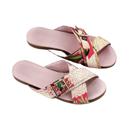 Ted Baker Thong Sandals Size 9 Black Leather Paisley  display picture 3