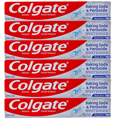 Colgate Baking Soda and Peroxide Whitening Toothpaste Pack Of 6 - 2.5oz Each