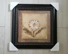 Frame Floral Picture Painting Print Under Glass 12"x12" & 14.5"x14.5"