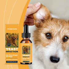 60ml Pet Ear Cleaner Liquid Dog Ear Drops Anti-Fungals Itching  Odor Relief