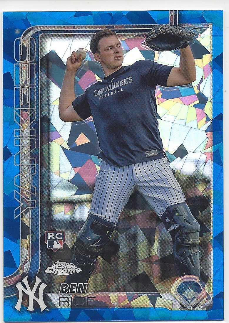 BEN RICE 2025 TOPPS CHROME SAPPHIRE EDITION IMAGE PHOTO VARIATION RC #139 ROOKIE