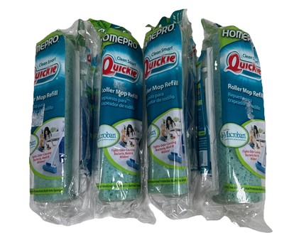Quickie Mop 4 Scrub Roller Mop Lot Refills w/ Microban # 058MB and 058BMB