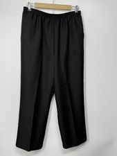Alfred Dunner 14P Black Pull-On Pants Petite Polyester Straight Leg Pockets