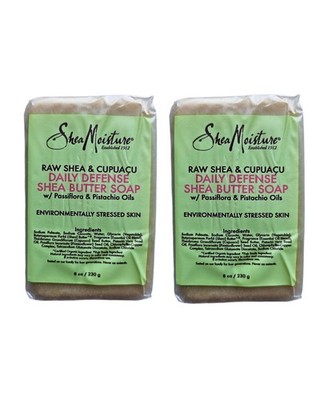 Shea Moisture Raw Shea & Cupuacu Daily Defense Butter Soap 8oz Pack of 2