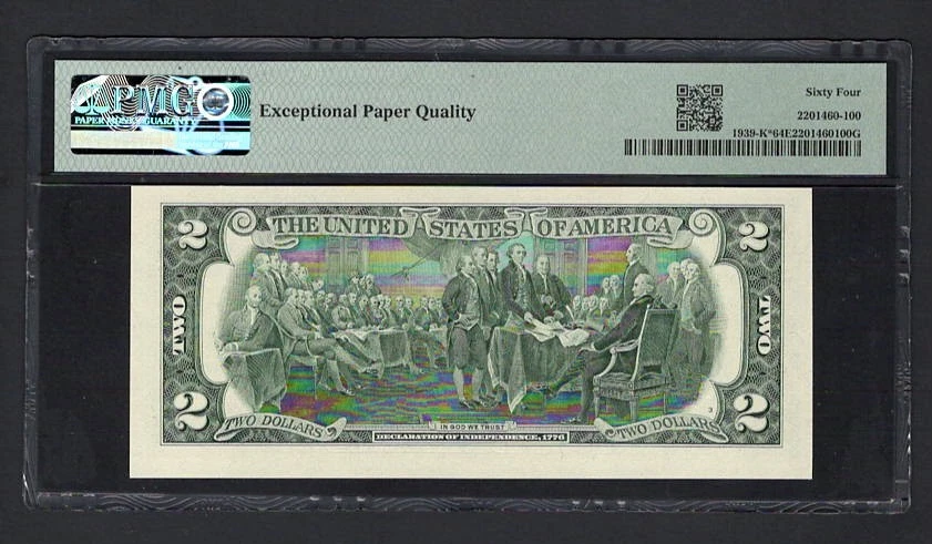 United States-Federal Res 2 Dollars 2009 Fr#1939-K* (K* Block) UNC Grade 64 - Image 2 of 2