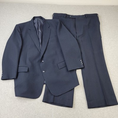 Gino Cappeli 2-Piece Suit Mens 48R Polyester Jacket Sport Coat + Dress Pants 48