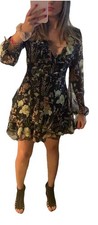 Forever 21 Wrap Floral Chiffon Dress Small Grunge Witchi Whimsygoth Date Night