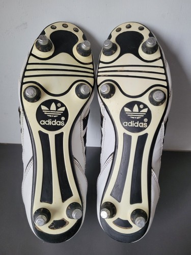 Chaussures de football homme Adidas Kaiser 5 clous à vis en cuir blanc UK 8 - Photo 6/20