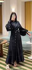 AUTH ZIMMER MANN Rebellion gathered denim midi wrap dress Dark denim Sz 1