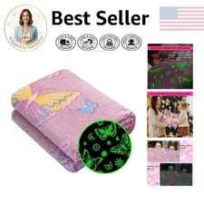 Lightweight 40"x60" Butterfly Throw Blanket - Glow-in-the-Dark Fun for Kids