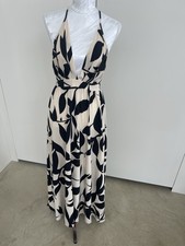 SHEIN  Dress Women Small Black White Print Maxi Sleeveless V-Neck