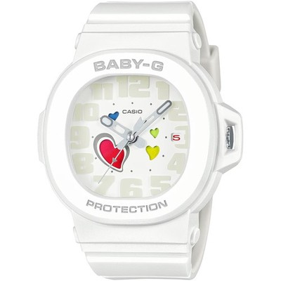 Casio Baby-G BGA-10-7A White Resin Analog Quartz Watch Women's 100M WR