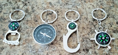 Novelty Compass Keychains - (Choose From 4 Different Options) USA SELLER