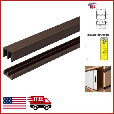 Plastic Sliding Door Track System 36'' for 1/4'' Panels with Smooth Operation