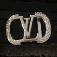 Louis Vuitton Silver LV Logo Belt Buckle 3inx2in