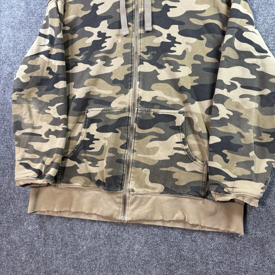 Y2K JOE BOXER Sudadera con Capucha Camuflaje Forrada Térmica Para Hombres L Golpeada Envejecida Grunge Foto 3 de 4