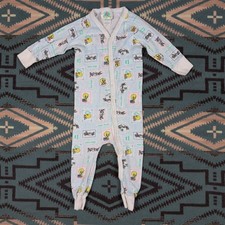 Vintage 1997 Looney Tunes Baby Bugs Tweety Snap Sleeper Medium 6-12 Months
