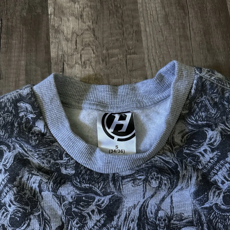 Sudadera de Colección Y2K Ropa Híbrida Estampado Calaveras Grunge/Affliction Foto 4 de 4