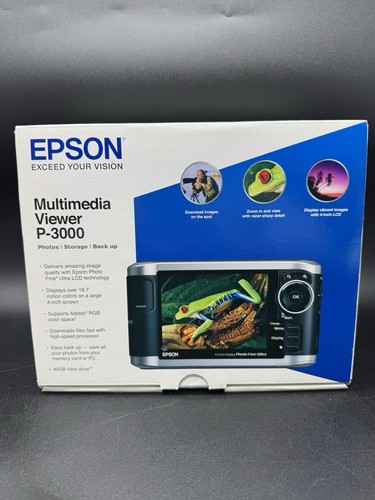 Epson P-3000 40GB Multimedia Storage Viewer w Box Charger + 3 Batteries