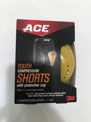 Ace 3M Youth Compression Shorts with Protective Cup Sports Football Baseball