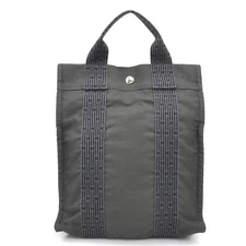 Auth HERMES Herline Ado PM Backpack Dark Gray Canvas/Silvertone - e61093g