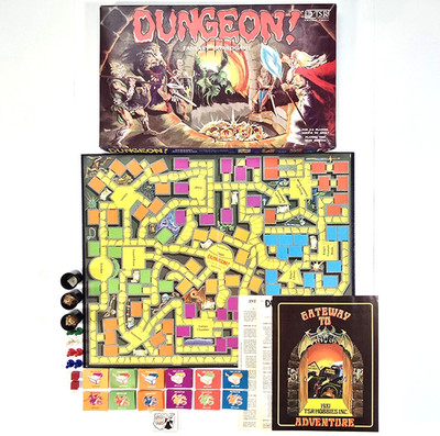 DUNGEON! FANTASY BOARD GAME 1981 TSR 100% COMPLETE W/ CATALOG D&D VTG DRAGONS