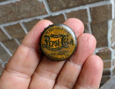 Pepsi-Cola ORANGE SODA BOTTLE Cork Lined Cap Richmond, Virginia ~1920 s-1930 s~