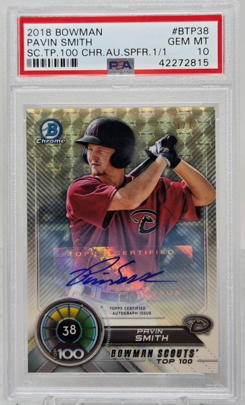 2018 Bowman Chrome SUPERFRACTOR 1/1 AUTO ~ PAVIN SMITH RC Card PSA 10 GEM MINT