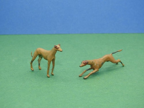 BRITAINS 1928 ANTIQUE LEAD FARM #605 AND #606 RUNNING AND STANDING GREYHOUNDS - Picture 5 of 8