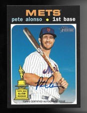 2020 Topps Heritage Real One Autograph Pete Alonso Mets Blue Ink RC Rookie Card