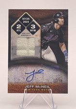 Topps 2025 Series 2 Jeff McNeil RTBA-JMC Auto Relic /38 Mets Insert