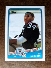 1988 Topps BO JACKSON NFL NFL Football SUPER ROOKIE CARD 327 LOS ANGELES RAIDERS. rookie card picture