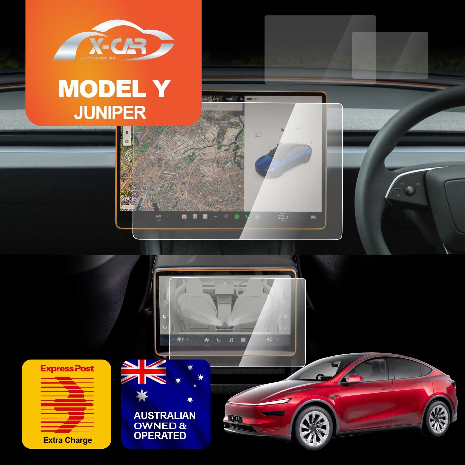Dash Screen Protector for Tesla Model Y Juniper 2025-2026 Tempered Glass Cover