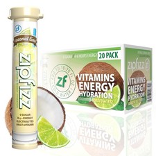 Zipfizz Daily Energy Drink Powder, Coconut Lime, 20 Pack 3-in-1 Sustained Ener