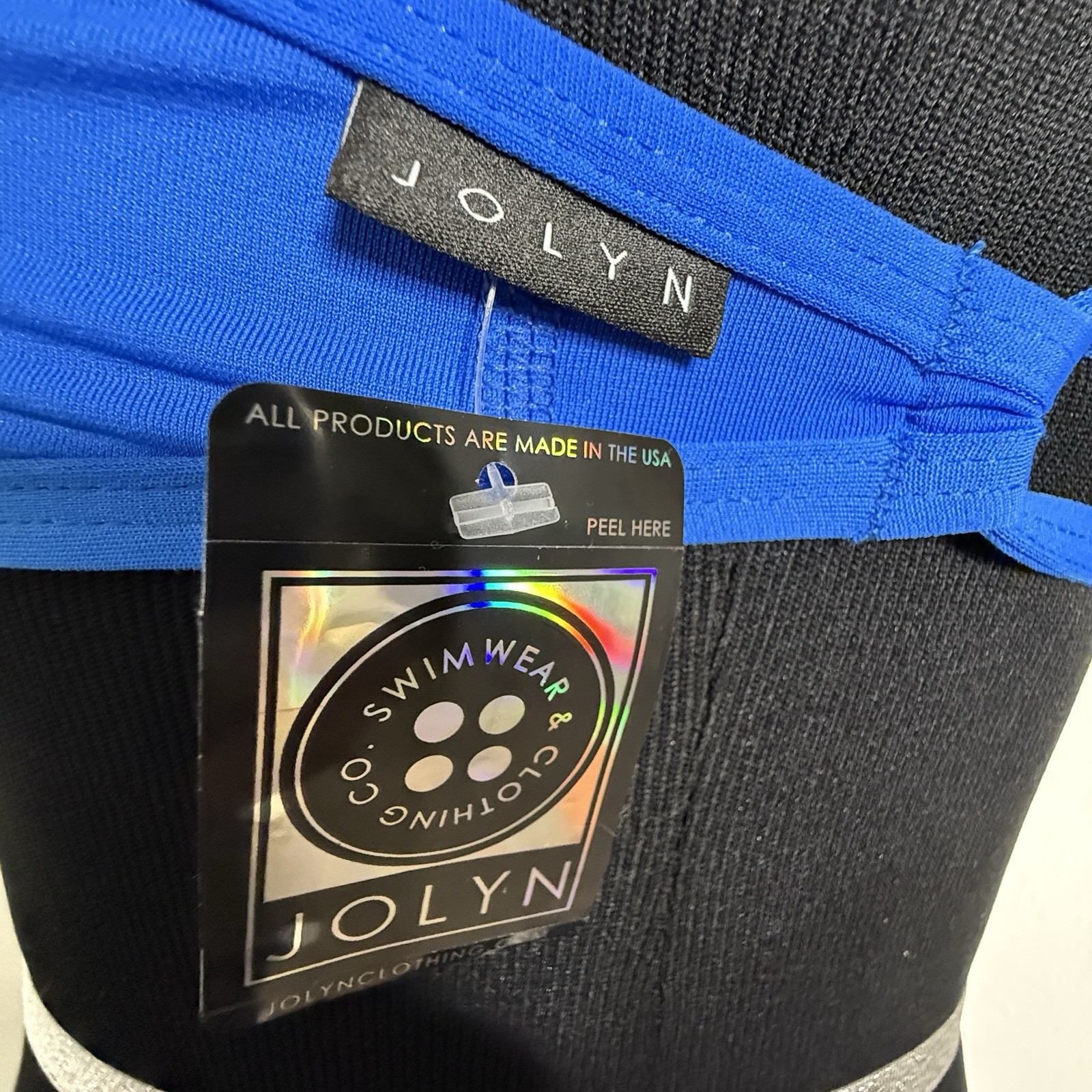 Jolyn Bikini Swim Top Vent XS Blue (Ziploc) New with tags