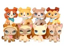 8PCS Mini Pet LPS Collie Shorthair Cat with Accessories,Kids Gift Toy