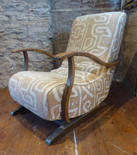 Art Deco Sprung 'Halabala' Style Rocking Chair Bristow & Townsend Utility Mark