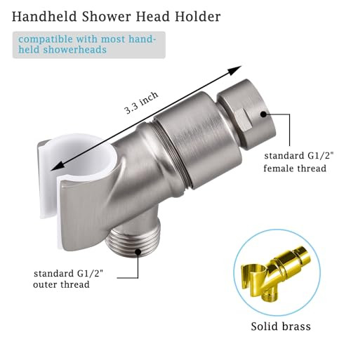 Ganzmetall Handbrausekopfhalter, verstellbarer Duschstabhalter mit - Bild 2 von 6