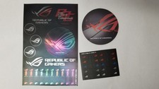 ASUS ROG Sticker Sheet Coaster Cable Labels Republic of Gamers Lot