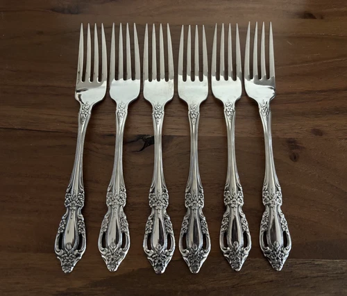 Oneida Raphael  Dinner FORKS Distinction Deluxe Stainless Set of 6 Excellent!