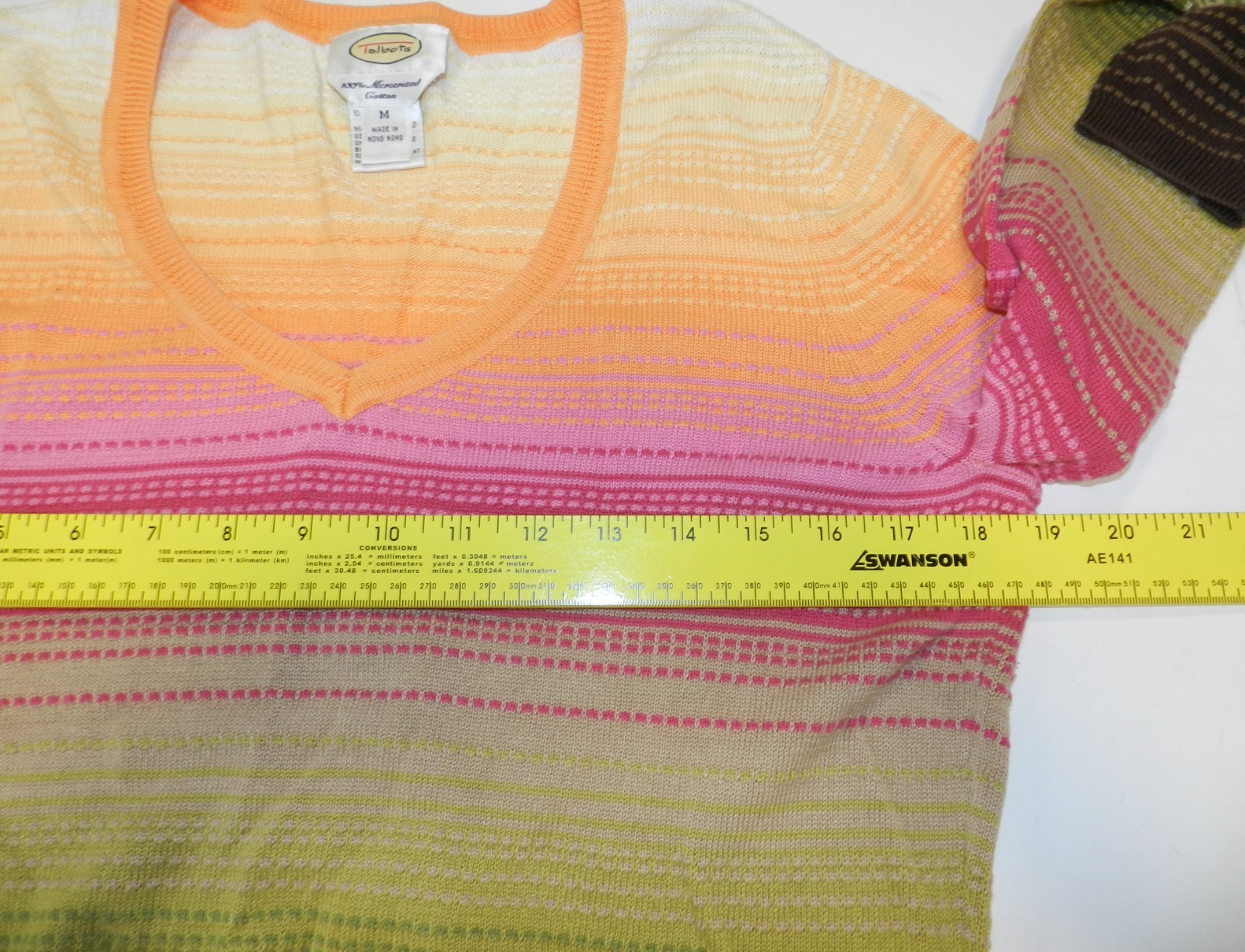 TALBOTS sweater Size MEDIUM Multicolored long sle… - image 3